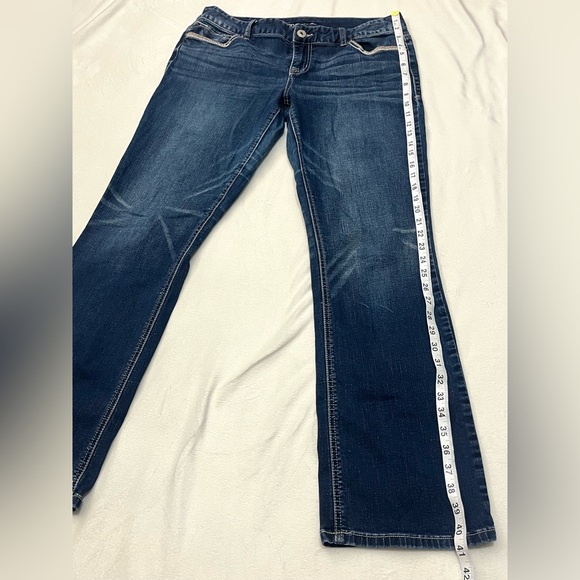 Maurices Women’s Dark Blue Denim Boot Cut Jeans w Faux Back Pockets Size 11/12 - Picture 5 of 16